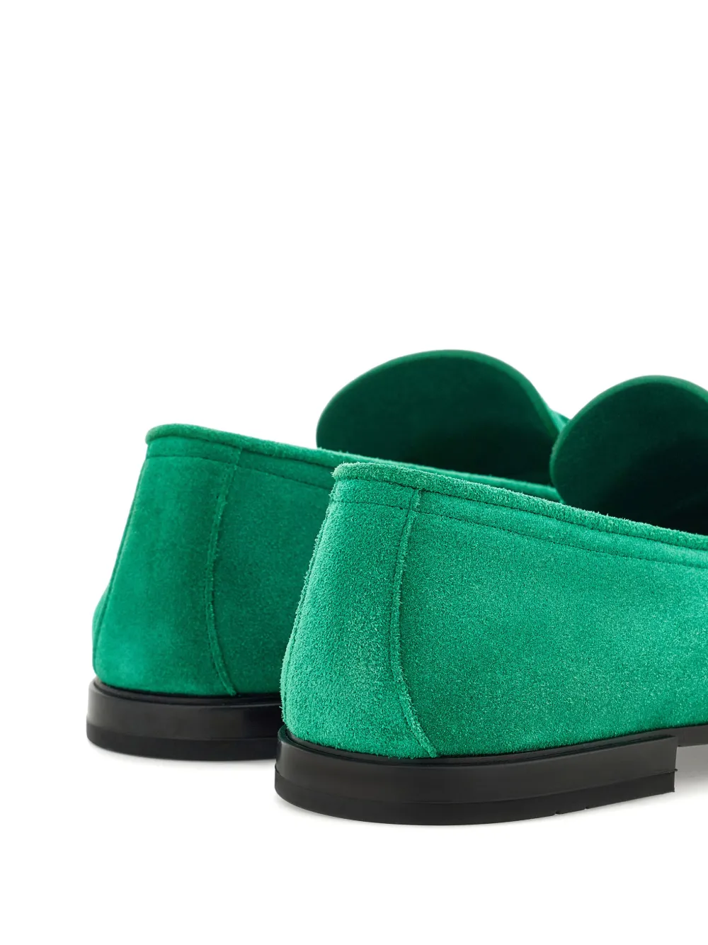 Ferragamo Gancini-plaque suede mocassins Green