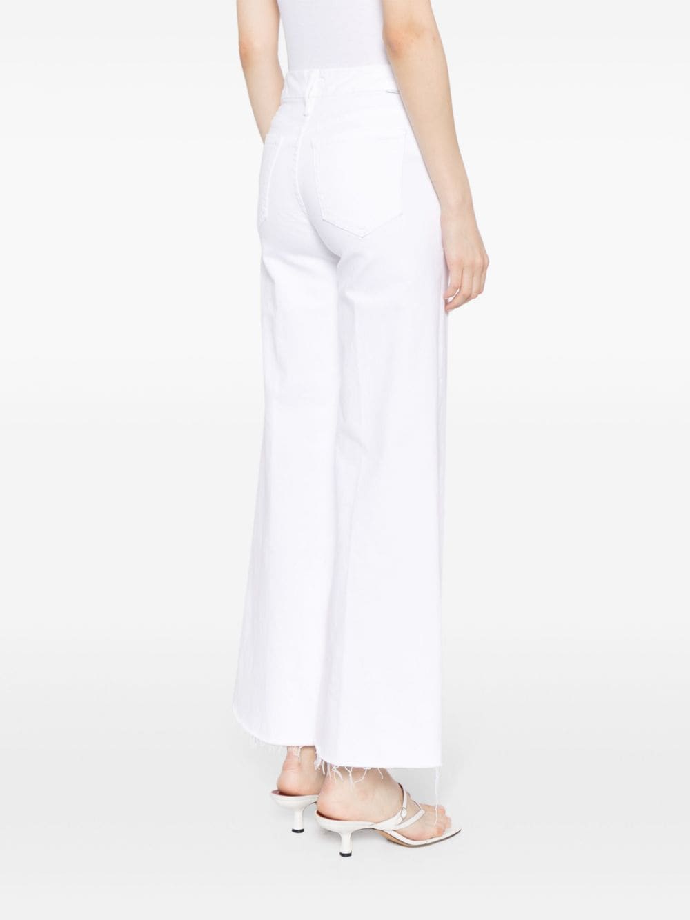 Shop Mother The Lil' Roller Fray Jeans In White