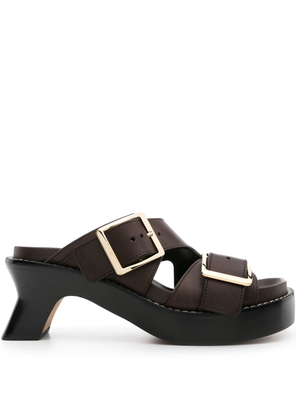 LOEWE 70MM BUCKLED LEATHER MULES