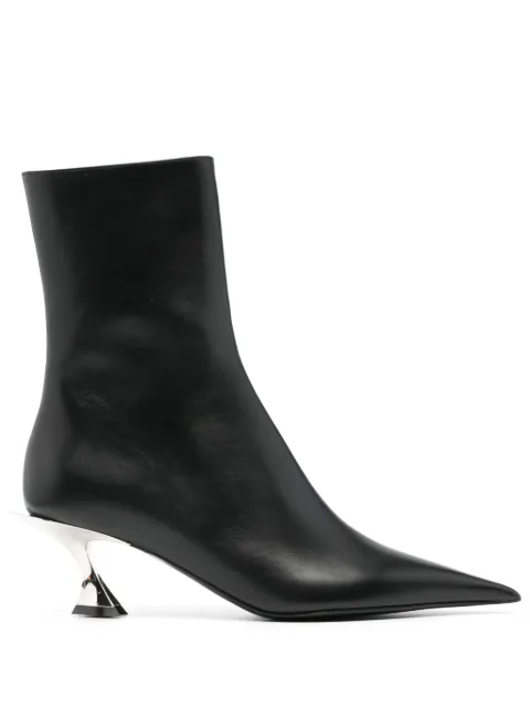 Mugler 55mm leather ankle boots