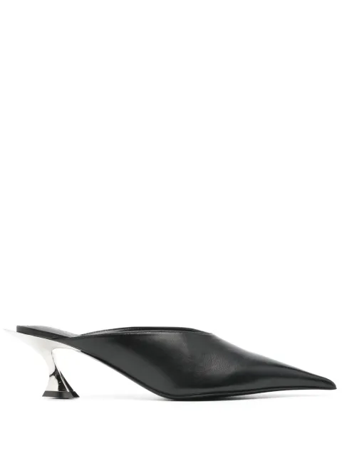 Mugler 55mm leather mules