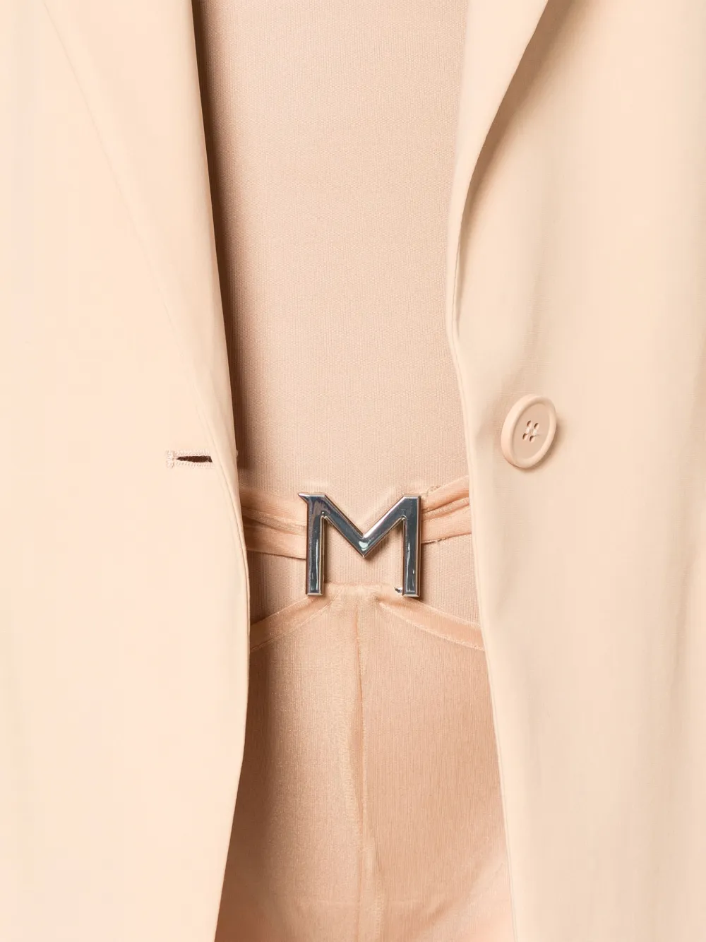 Mugler Legging met M-plakkaat en uitgesneden details Beige