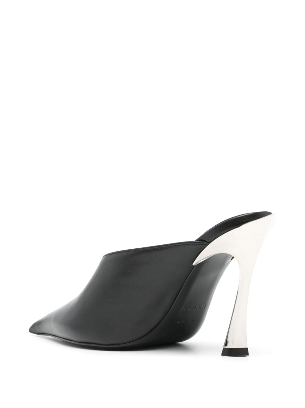 Shop Mugler 95mm Leather Mules In Black