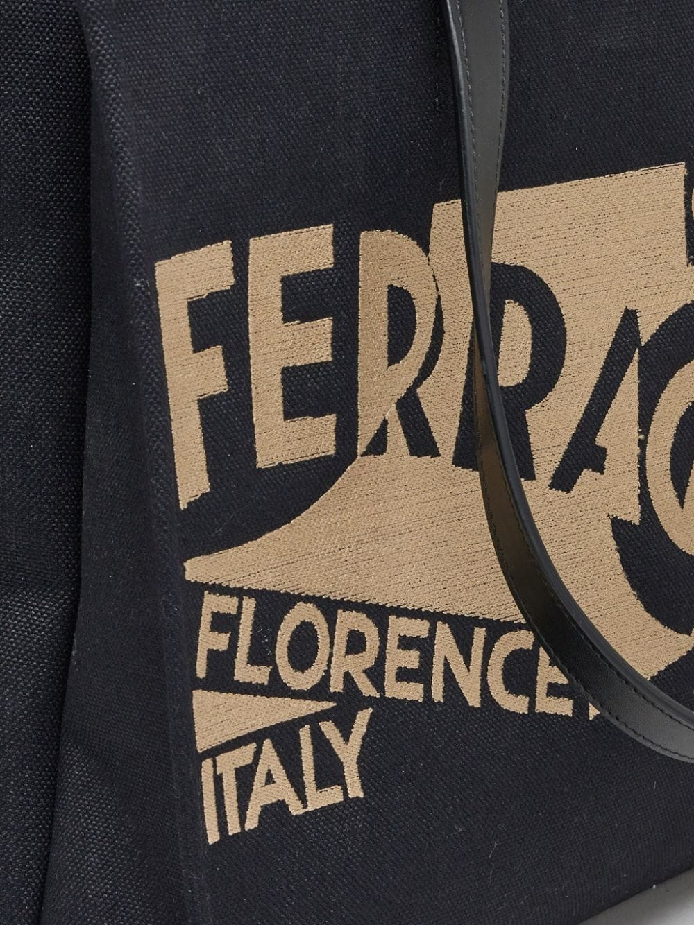 Shop Ferragamo Medium Venna Logo-embroidered Tote Bag In Black