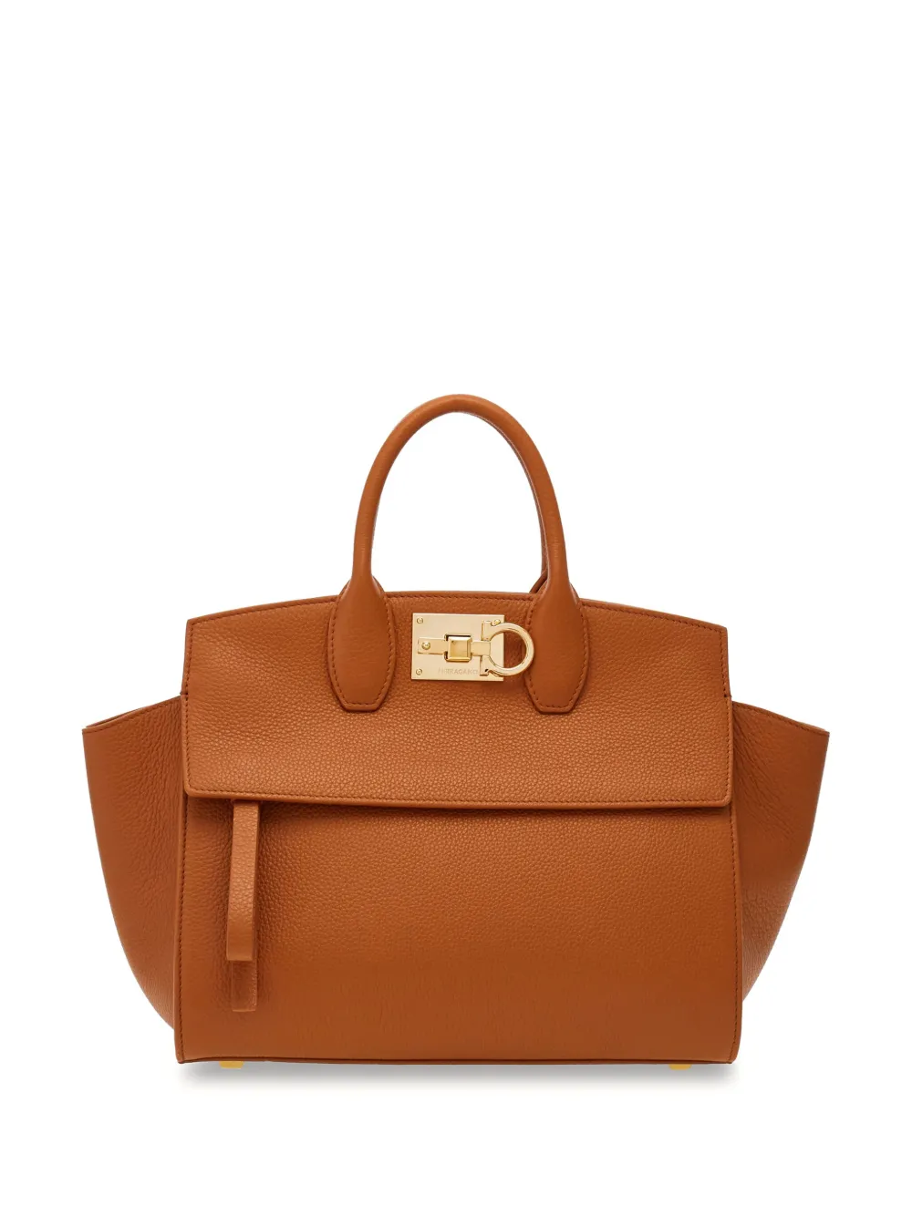 Ferragamo Small Studio Soft Leather Tote Bag In Brown