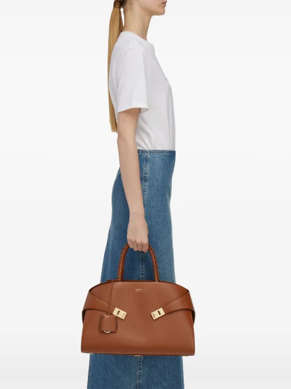 Ferragamo Medium The Hug Leather Tote Bag | Brown | FARFETCH
