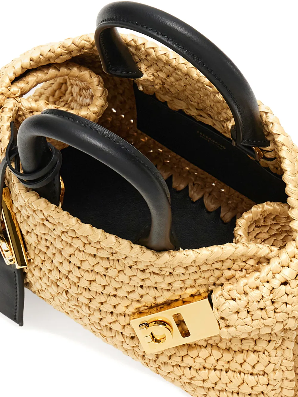 【送料&関税込】Ferragamo Camel Raffia Small Tt Sign Shoppin Moccasin with Gancini ornament - Men | Ferragamo
