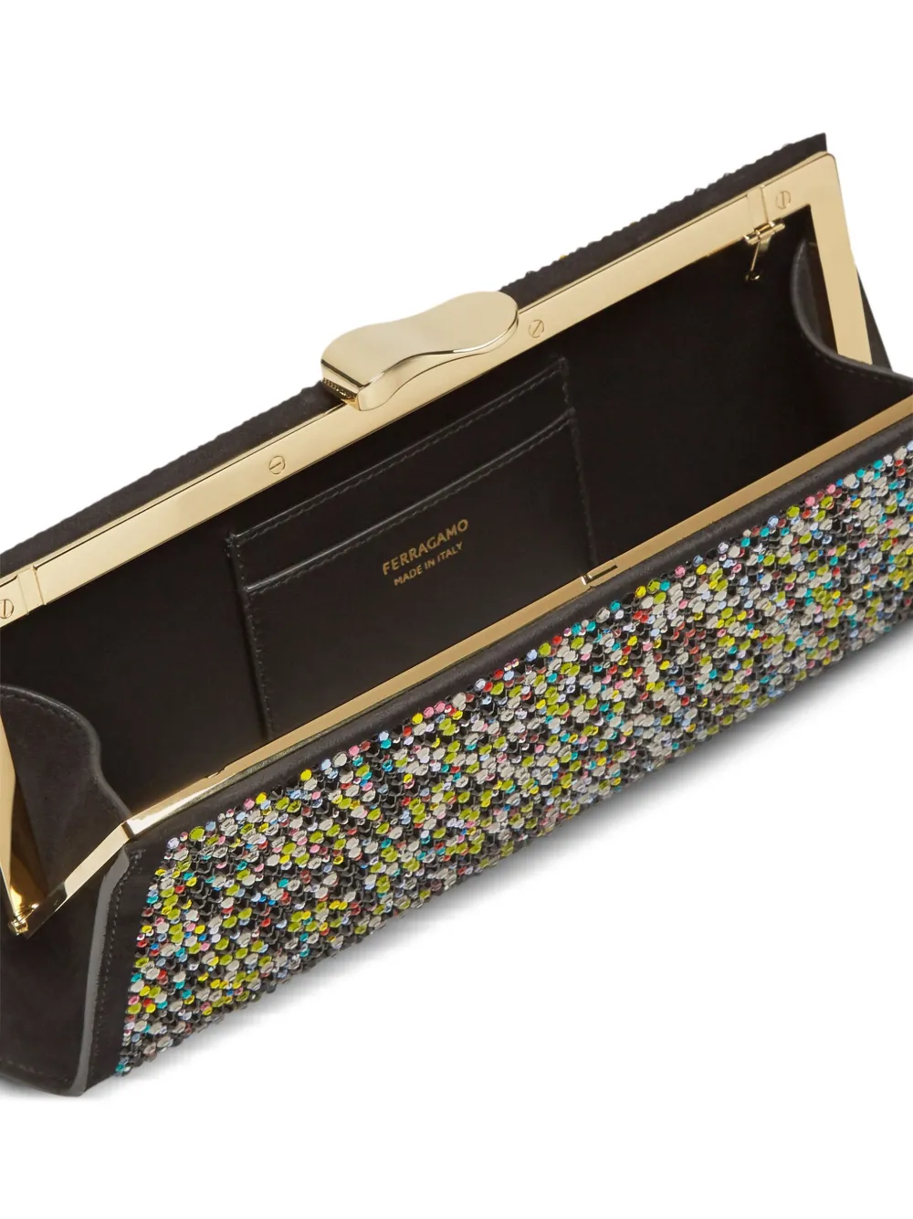 Ferragamo Clutch verfraaid met kristallen Veelkleurig