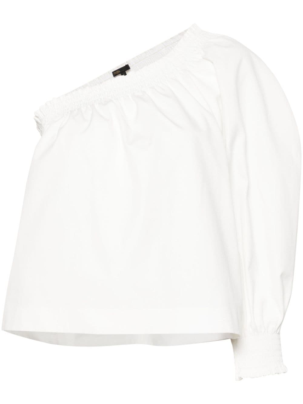 Maje One-shoulder Cotton Blouse In White