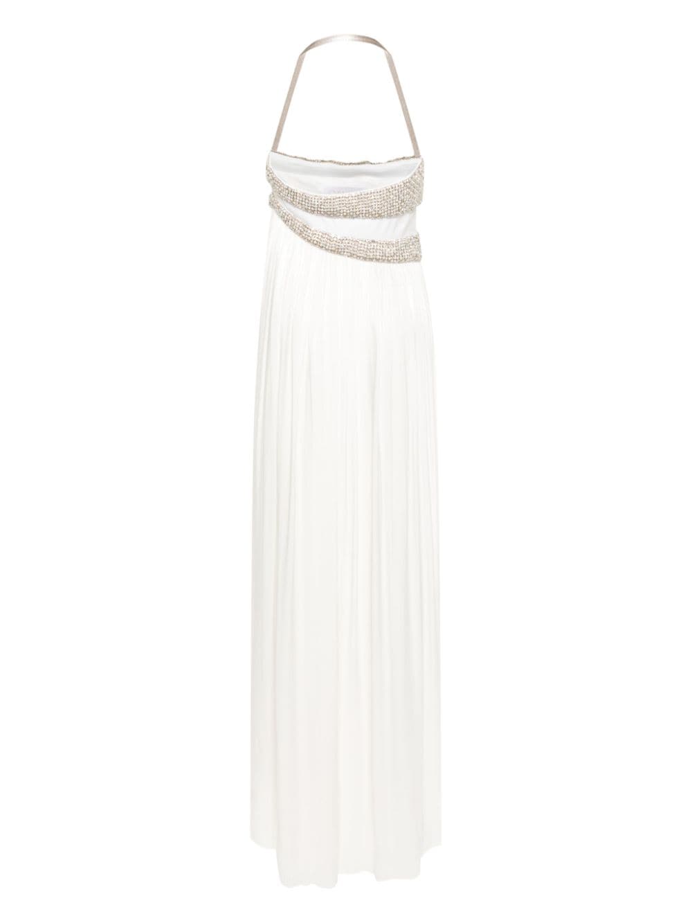 Shop Genny Crystal-embellished Strapless Dress In White
