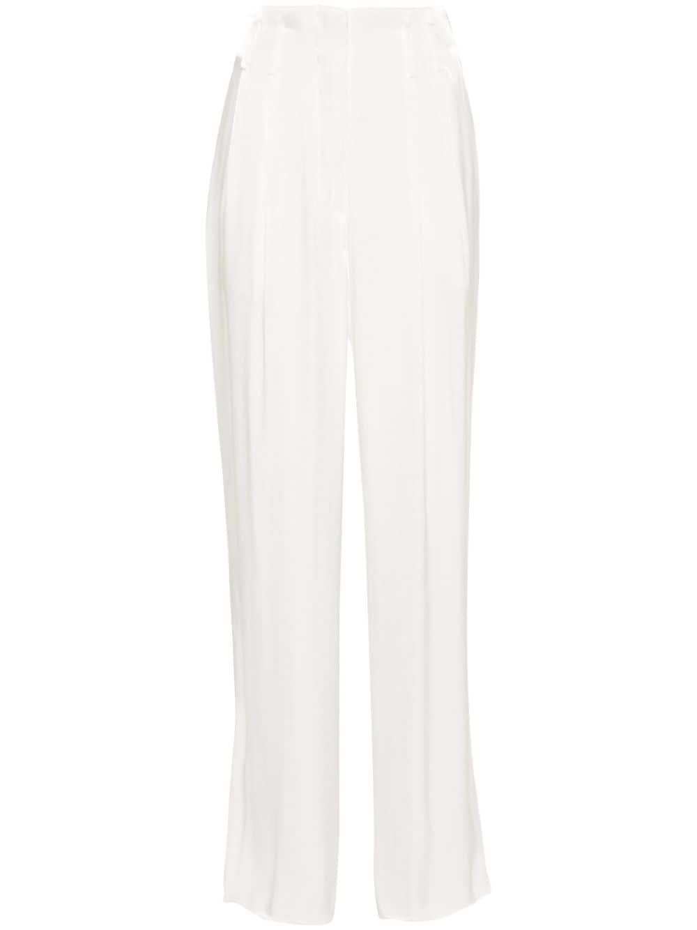 Shop Genny Pleated Palazzo Pants In White