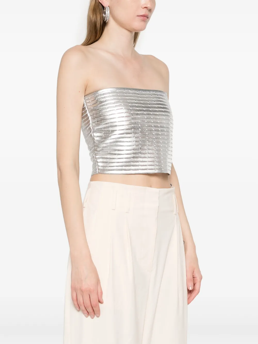 GENNY LAMINATED CROPPED TOP