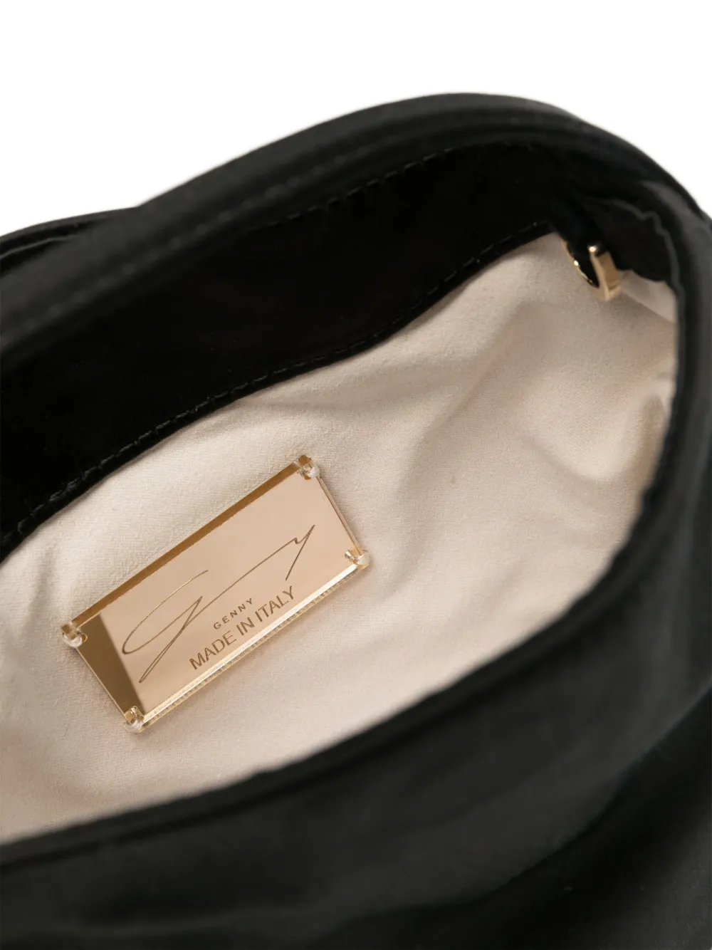 Shop Genny X-jewel Satin Mini Bag In Black