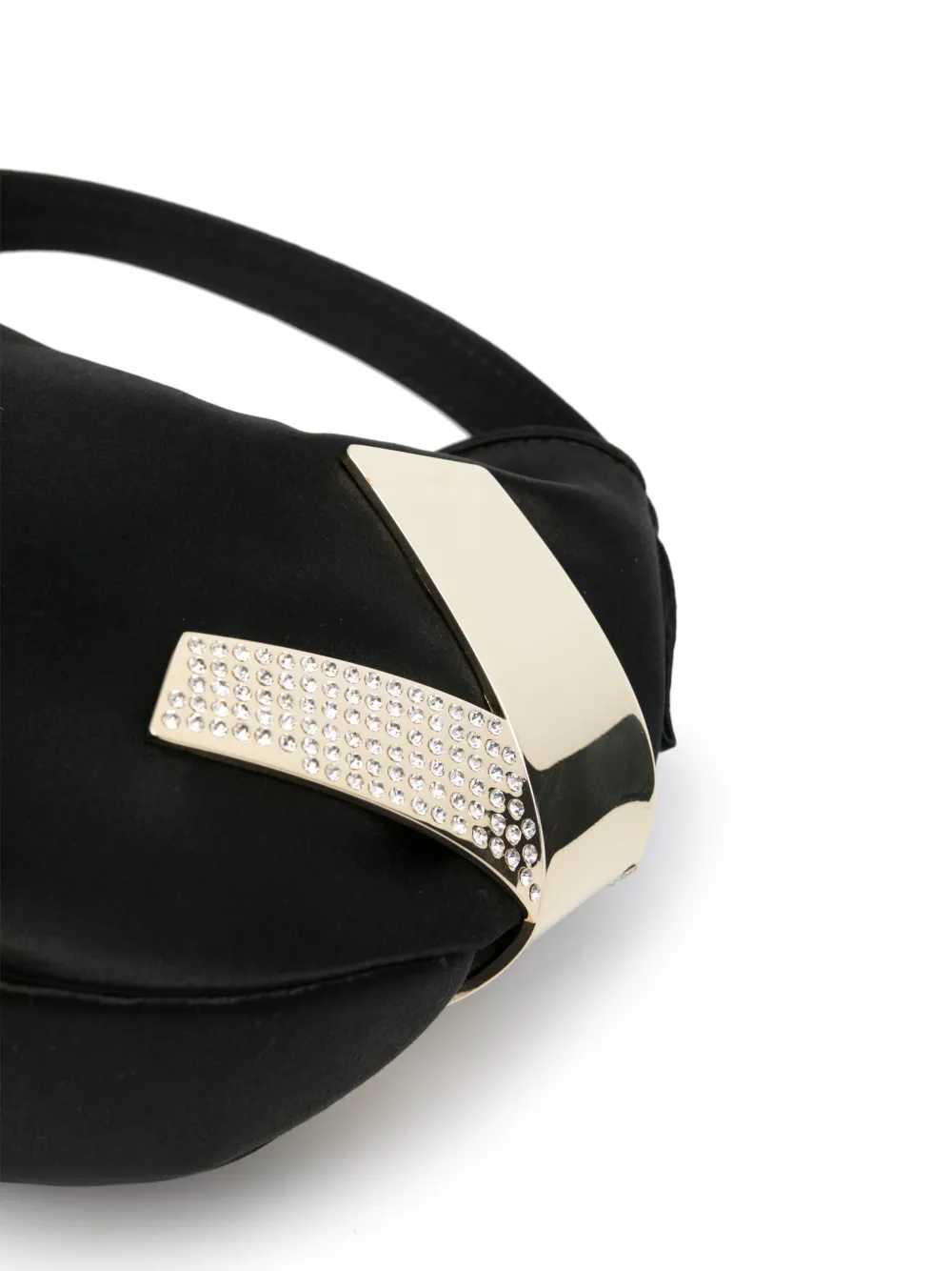 Shop Genny X-jewel Satin Mini Bag In Black