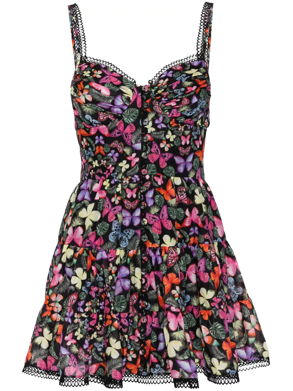 Charo Ruiz Ibiza Angy butterfly-print mini dress – Black