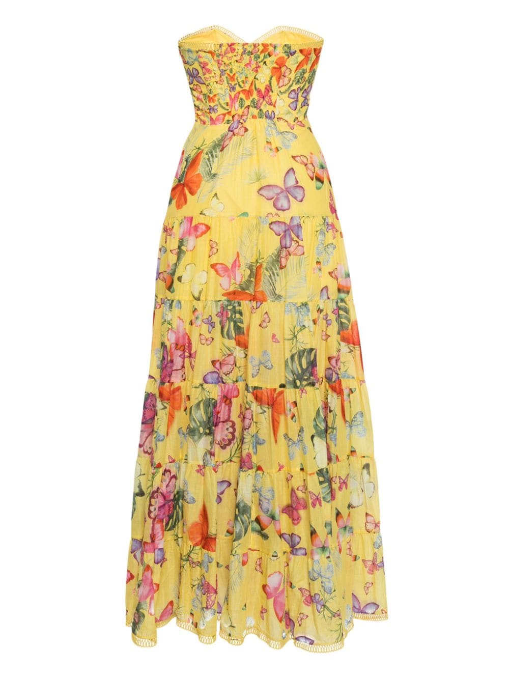 Charo Ruiz Ibiza Danny butterfly-print maxi dress - Geel