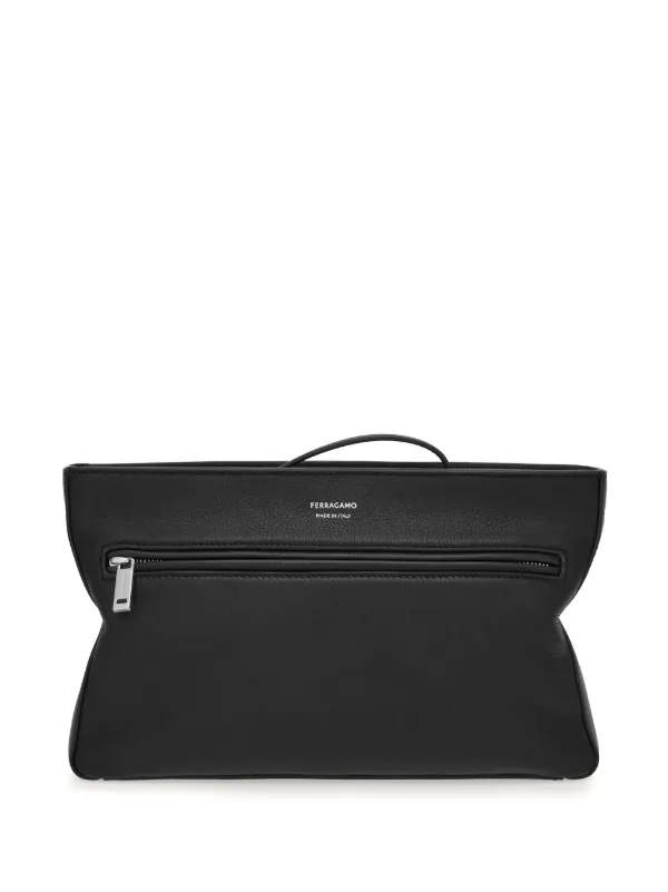 関税込☆FERRAGAMO☆フラップ付きレザー製ショルダーバッグ233 Ferragamo レザーショルダーバッグ | ブラック | FARFETCH JP
