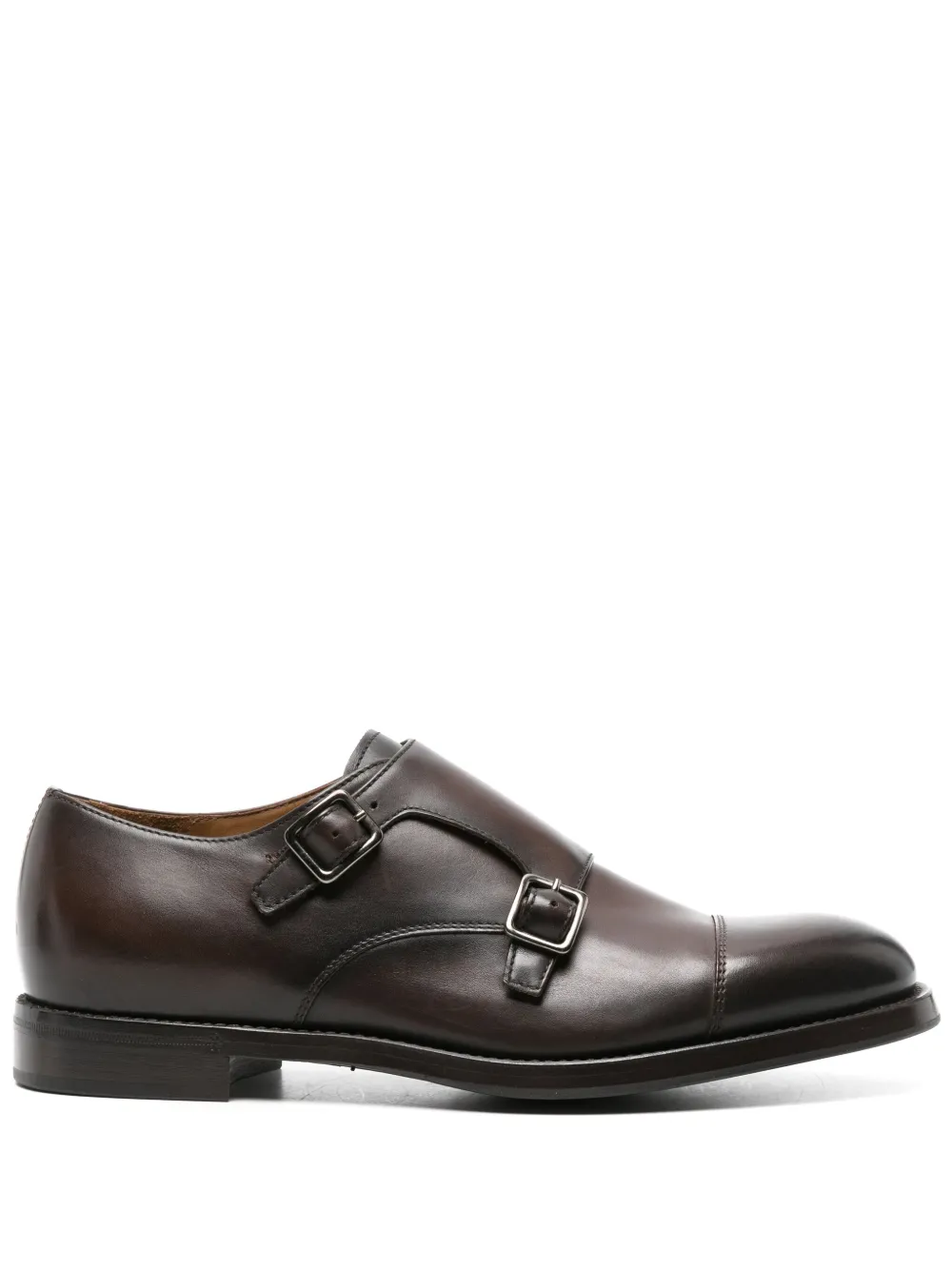 panelled leather Monk shoes