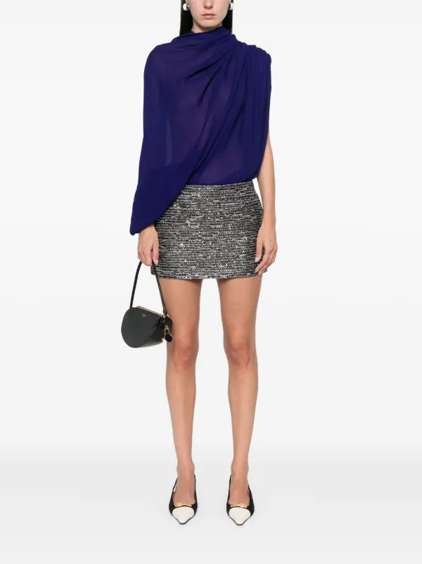 Gucci Striped Tweed Mini Skirt | Black | FARFETCH