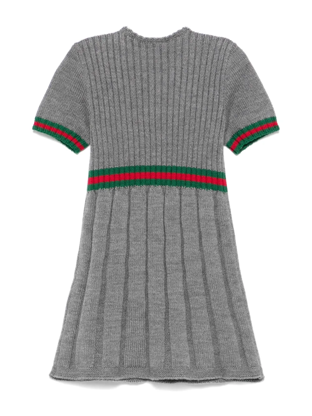 Gucci Kids vestido con detalle Web ninos lana 24 Gris