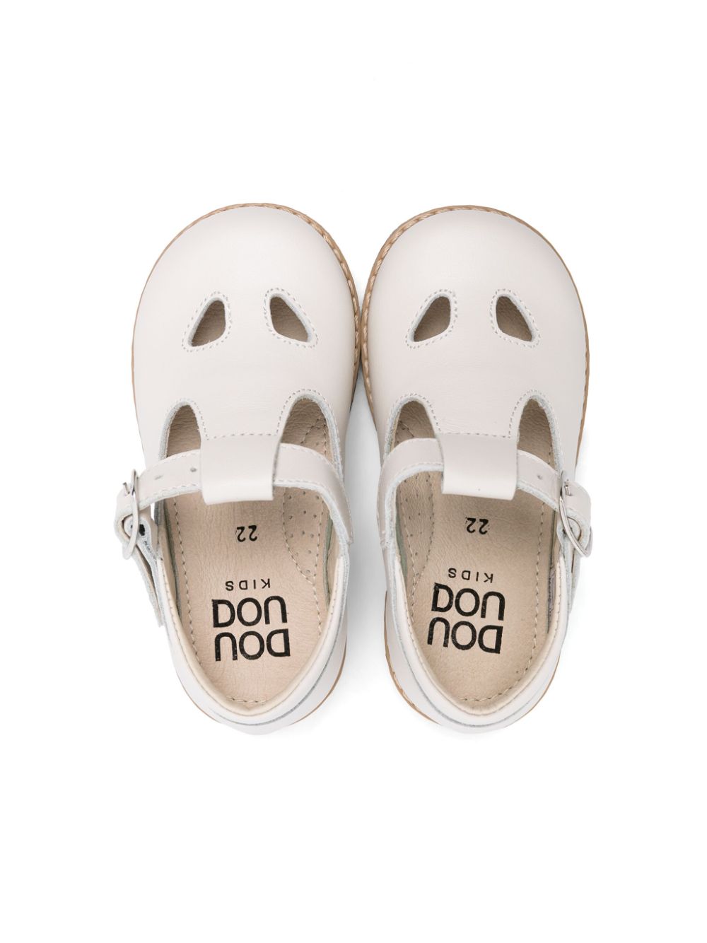 Douuod Kids round-toe leather crib shoes Neutrals