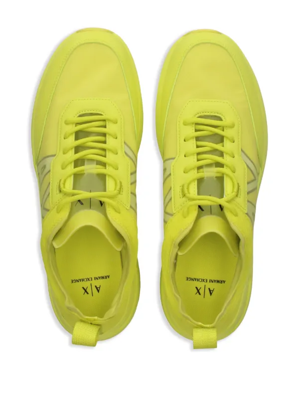 Armani Exchange logo-print Panelled Sneakers Yellow FARFETCH GE