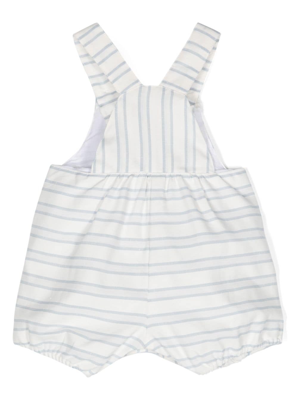 Shop Tartine Et Chocolat Striped Short Dungaree In White