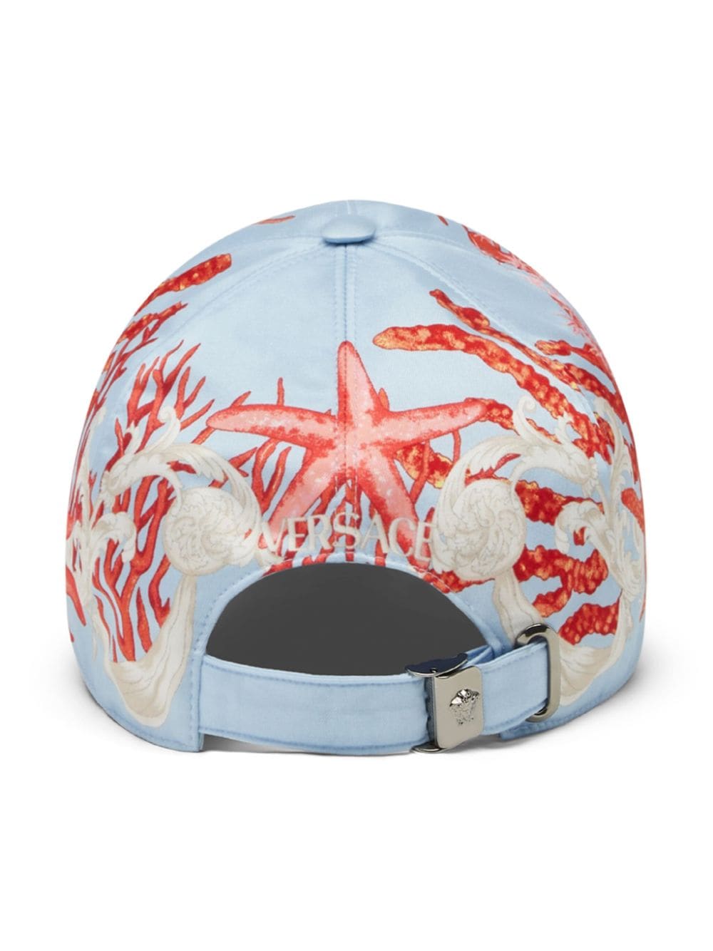 珊瑚印花曲线形帽檐棒球帽