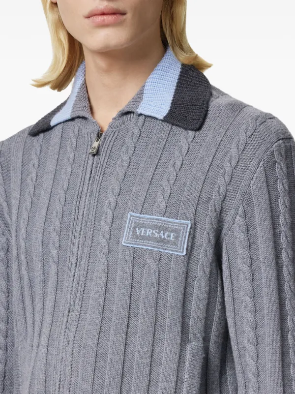 Tシャツ・カットソー VERSACE Men Sweater 1012557 GREY Versace 90s Logo Sweater | Grey | FARFETCH