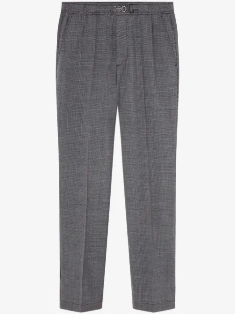 Versace houndstooth-pattern wool trousers
