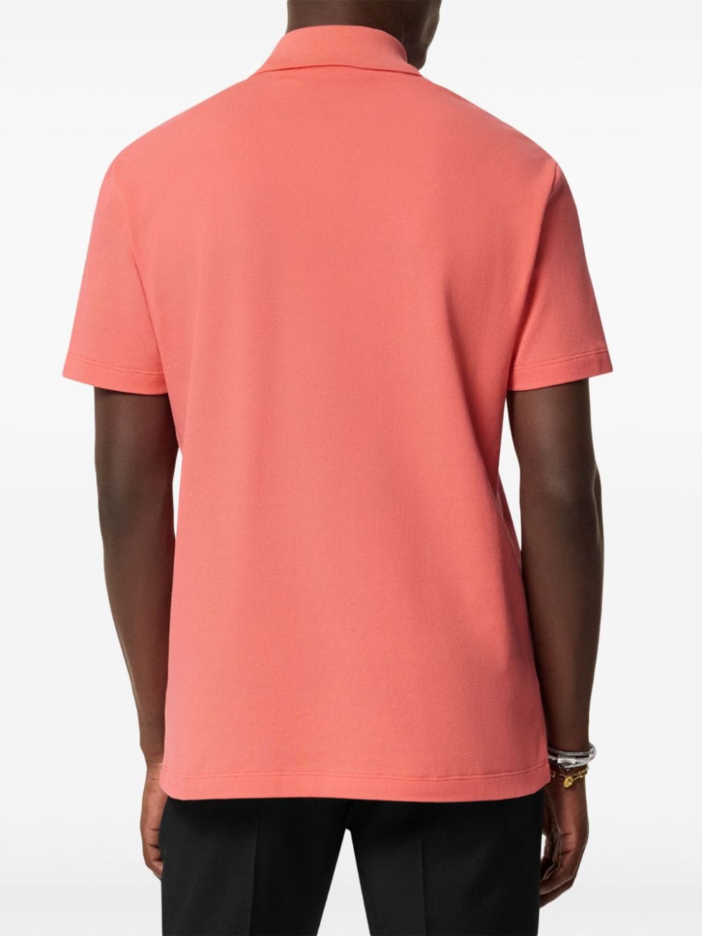 Shop Versace Logo-embroidered Polo Shirt In Orange