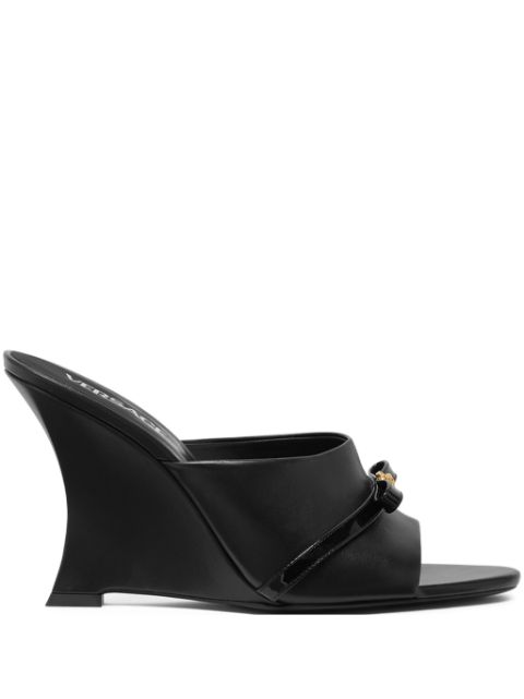 Versace Gianni Ribbon 95mm wedge mules