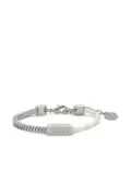 Versace logo-charm beaded bracelet - Silver