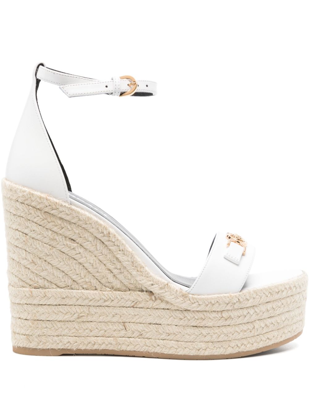 Versace 125mm Medusa '95 wedge sandals White