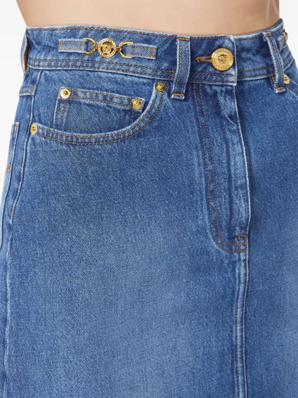 【送料&関税込】Versace Skirt From Versace A-line Denim Mini Skirt | Blue | FARFETCH