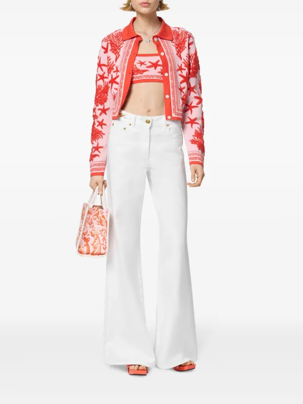 Versace フレア ワイドジーンズ | ホワイト | FARFETCH JP