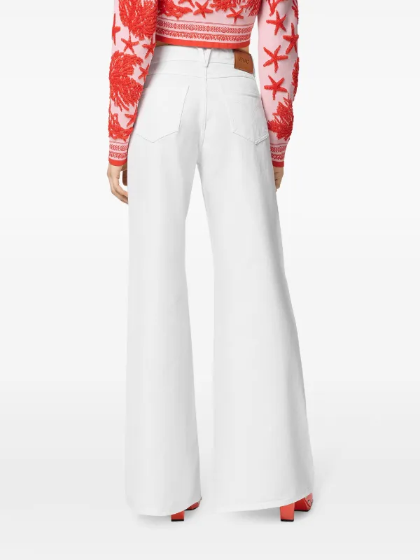 Versace フレア ワイドジーンズ | ホワイト | FARFETCH JP