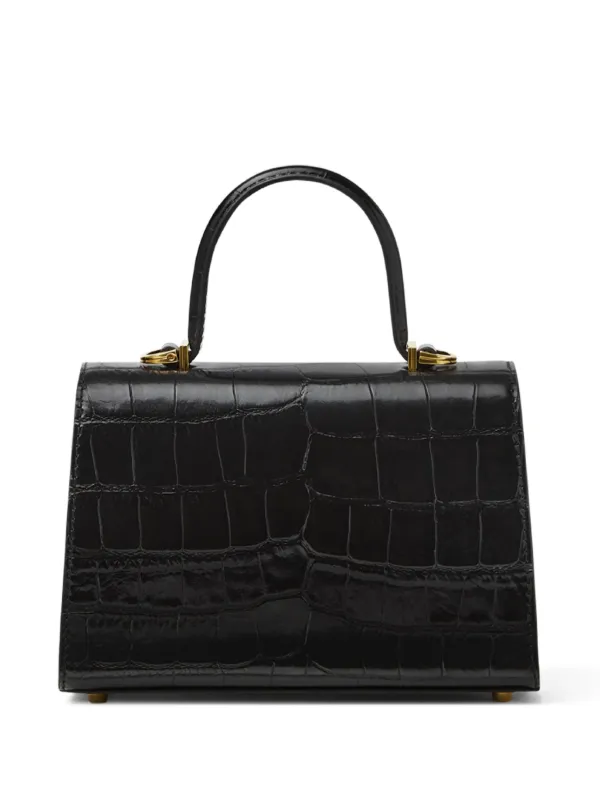 Versace Small Medusa '95 croc-effect Tote Bag | Black | FARFETCH
