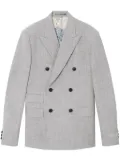 Versace double-breasted wool-blend blazer - Grey