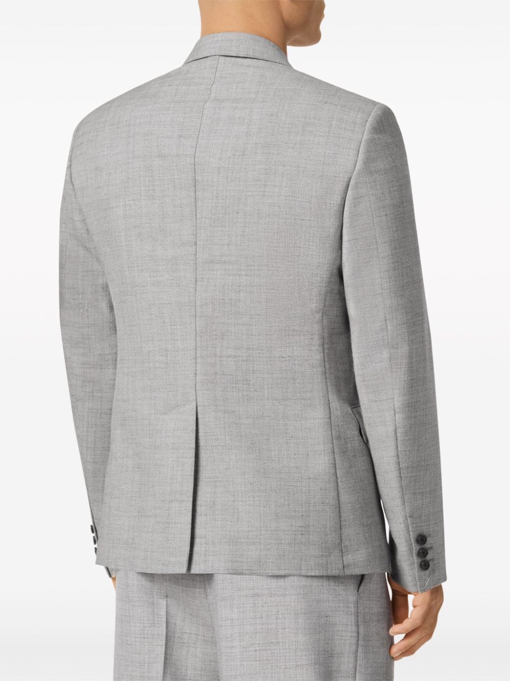 Shop Versace Double-breasted Blazer In Grey