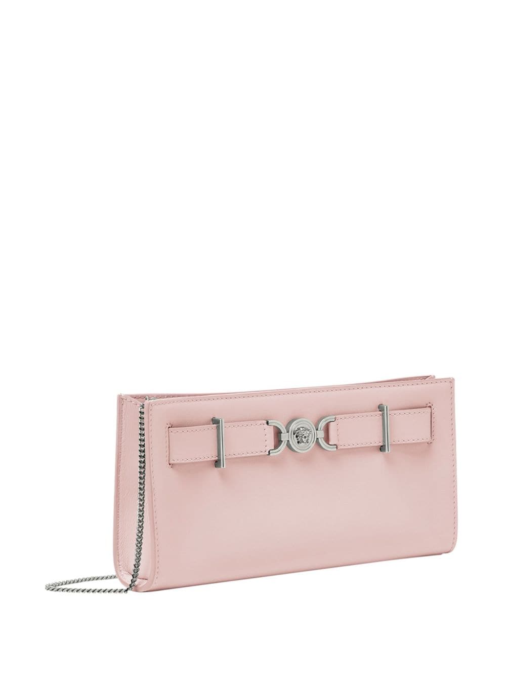 Shop Versace Medusa '95 Leather Clutch Bag In Pink