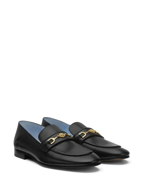 Versace Medusa '95 Leather Slippers | Black | FARFETCH