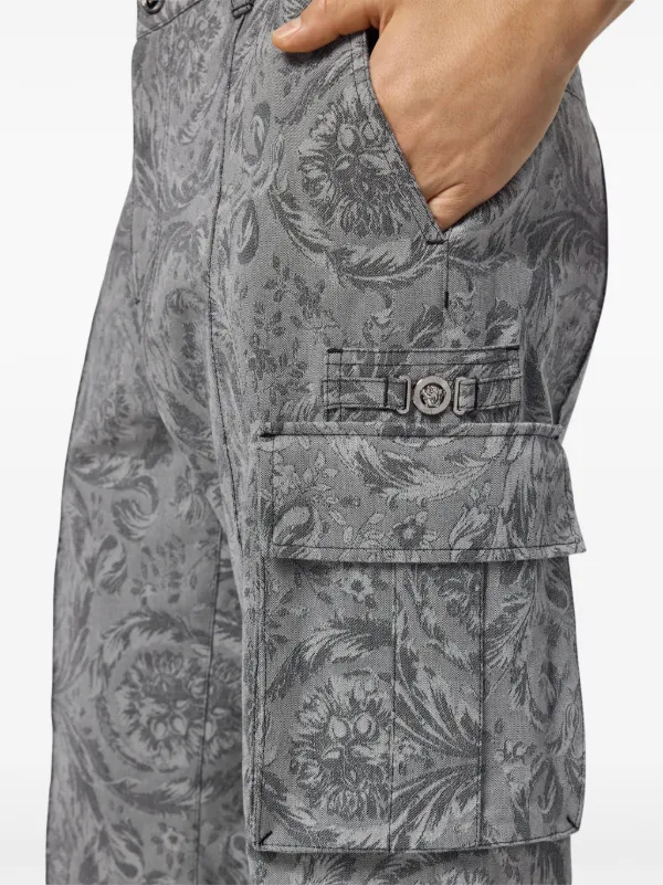 Versace Barocco Jacquard Cargo Trousers | Grey | FARFETCH