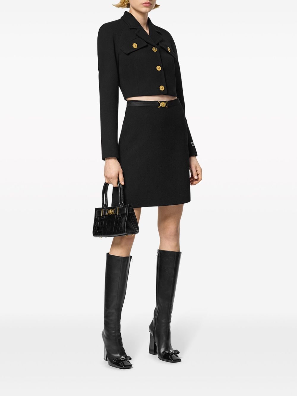 Shop Versace Medusa '95 A-line Miniskirt In Black