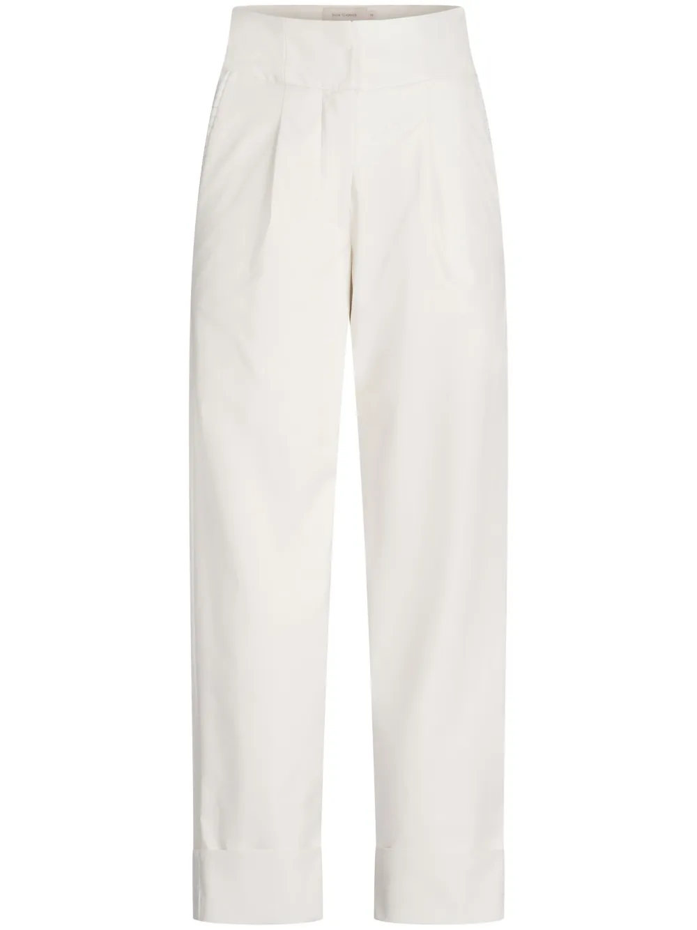 Silvia Tcherassi Pantaloni Moad dritti a vita alta - Bianco
