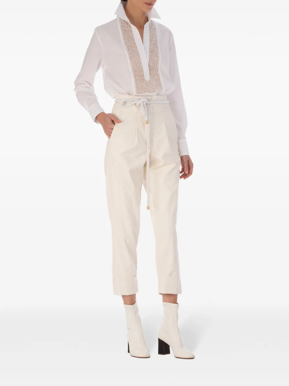 Silvia Tcherassi Moad straight broek Wit