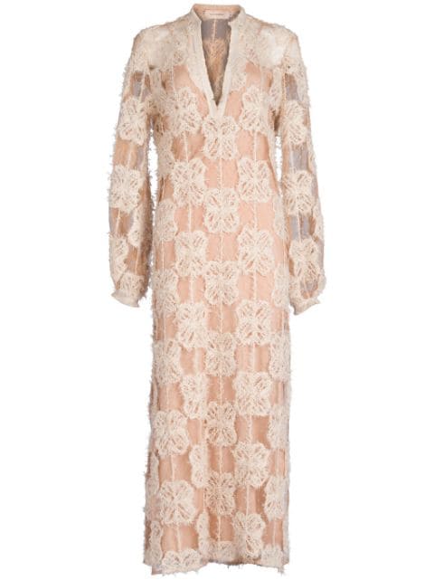 Silvia Tcherassi Mayfair floral-appliqué tunic dress