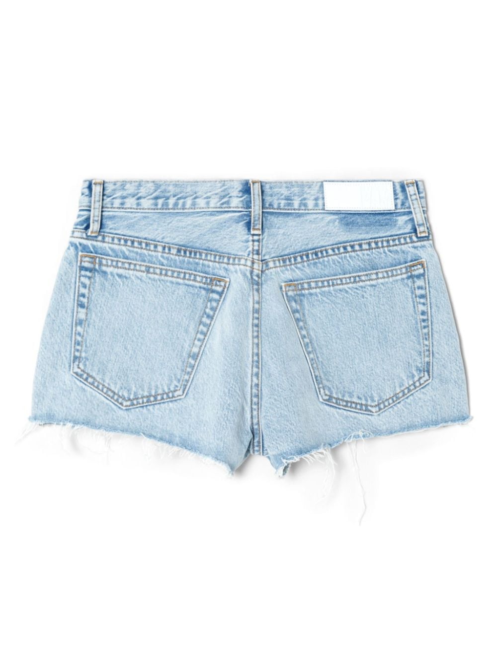 Shop Re/done Mid-rise Denim Shorts In Blue