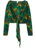 RE/DONE x Pamela Anderson wrapped cropped top - Green