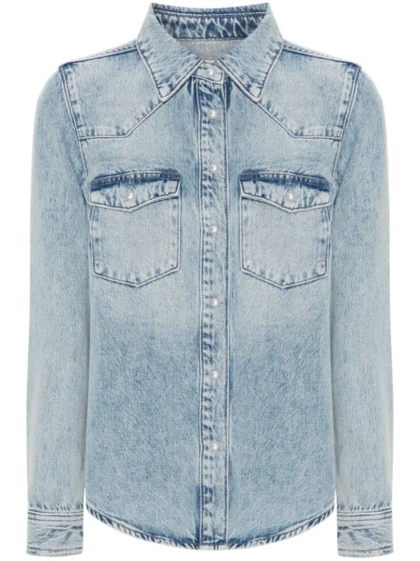 ☆F.ILLUMINATE☆ Vintage Washed Denim Shirt Blue ZIMMERMANN Illuminate denim shirt | NET-A-PORTER